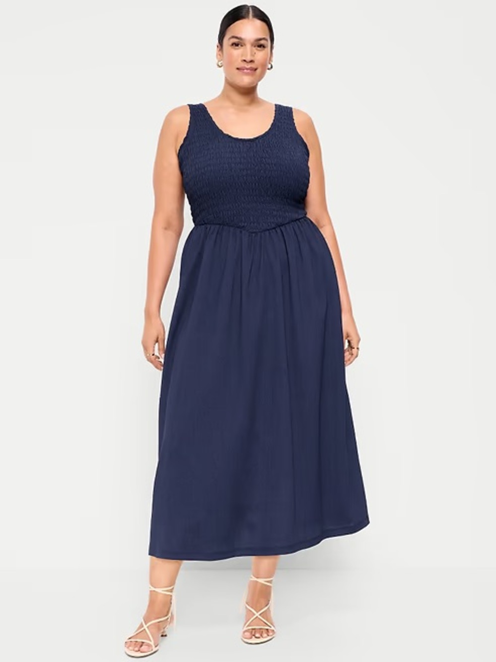 OLD NAVY / Fit & Flare Lightweight Smocked Bodice Midi Dress, 2X